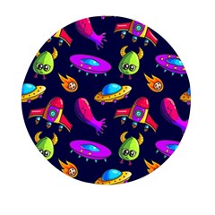 Space Pattern Mini Round Pill Box