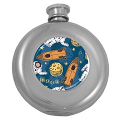 Missile Pattern Round Hip Flask (5 Oz)