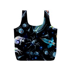Colorful Abstract Pattern Consisting Glowing Lights Luminescent Images Marine Plankton Dark Full Print Recycle Bag (s)