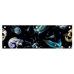 Colorful Abstract Pattern Consisting Glowing Lights Luminescent Images Marine Plankton Dark Banner And Sign 6  X 2  by Ravend