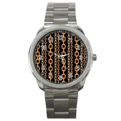 Gold Chain Jewelry Seamless Pattern Sport Metal Watch