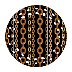 Gold Chain Jewelry Seamless Pattern Round Filigree Ornament (two Sides)