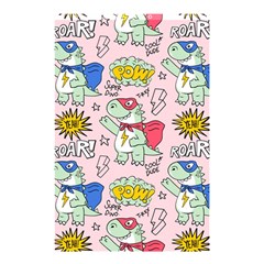 Seamless Pattern With Many Funny Cute Superhero Dinosaurs T-rex Mask Cloak With Comics Style Shower Curtain 48  X 72  (small) 