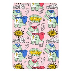 Seamless Pattern With Many Funny Cute Superhero Dinosaurs T-rex Mask Cloak With Comics Style Removable Flap Cover (l) by Ravend