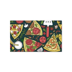 Vector Seamless Pizza Slice Pattern Hand Drawn Pizza Illustration Great Pizzeria Menu Background Sticker (Rectangular)