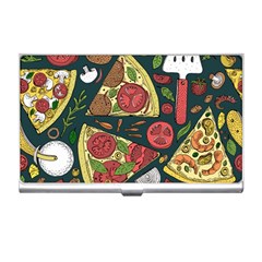 Vector Seamless Pizza Slice Pattern Hand Drawn Pizza Illustration Great Pizzeria Menu Background Business Card Holder by Ravend