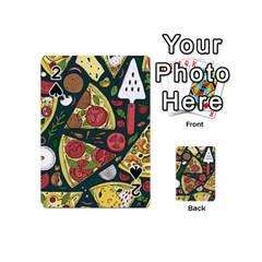 Vector Seamless Pizza Slice Pattern Hand Drawn Pizza Illustration Great Pizzeria Menu Background Playing Cards 54 Designs (mini)