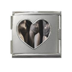 Three Graces Sculpture Detail Mega Link Heart Italian Charm (18mm) by dflcprintsclothing