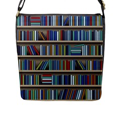 Bookshelf Flap Closure Messenger Bag (l)