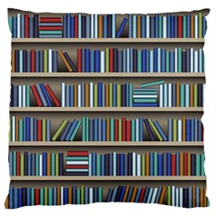 Bookshelf Large Flano Cushion Case (two Sides) by Wegoenart