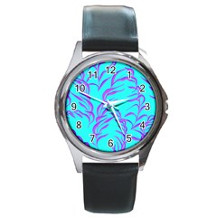 Branches Leaves Colors Summer Round Metal Watch by Wegoenart