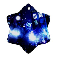 Tardis Background Space Snowflake Ornament (two Sides) by Jancukart