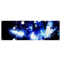 Tardis Background Space Banner And Sign 12  X 4  by Jancukart