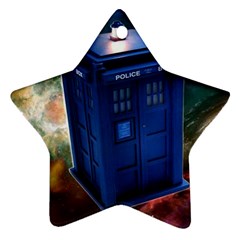 The Police Box Tardis Time Travel Device Used Doctor Who Ornament (star) by Jancukart