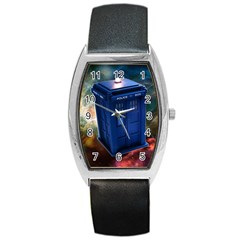 The Police Box Tardis Time Travel Device Used Doctor Who Barrel Style Metal Watch by Jancukart