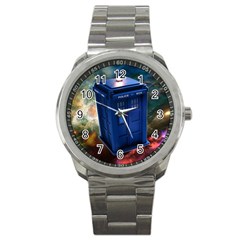 The Police Box Tardis Time Travel Device Used Doctor Who Sport Metal Watch by Jancukart