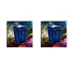 The Police Box Tardis Time Travel Device Used Doctor Who Cufflinks (square) by Jancukart