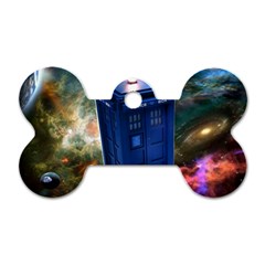 The Police Box Tardis Time Travel Device Used Doctor Who Dog Tag Bone (one Side) by Jancukart