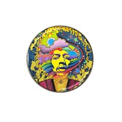 Psychedelic Rock Jimi Hendrix Hat Clip Ball Marker by Jancukart