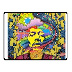 Psychedelic Rock Jimi Hendrix Fleece Blanket (small) by Jancukart