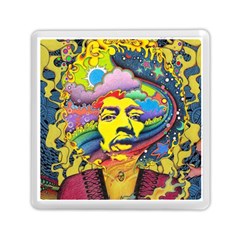 Psychedelic Rock Jimi Hendrix Memory Card Reader (square) by Jancukart