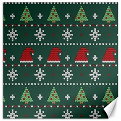 Beautiful Knitted Christmas Xmas Pattern Canvas 16  X 16  by Jancukart