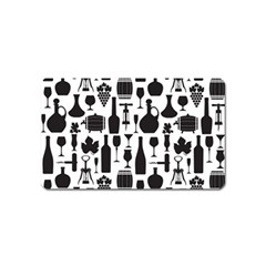 Wine Pattern Black White Magnet (name Card) by Jancukart