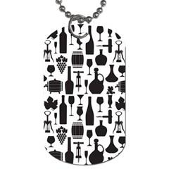 Wine Pattern Black White Dog Tag (one Side)