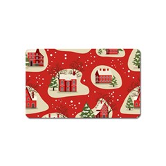 Christmas New Year Seamless Pattern Magnet (name Card)