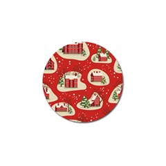 Christmas New Year Seamless Pattern Golf Ball Marker by Jancukart