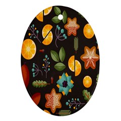 Christmas Seamless Pattern Ornament (oval)