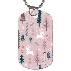 Winter Season Seamless Pattern Dog Tag (one Side)