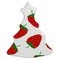 Seamless-pattern-fresh-strawberry Christmas Tree Ornament (two Sides) by Jancukart