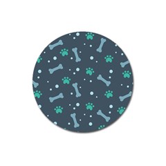 Bons-foot-prints-pattern-background Magnet 3  (round)
