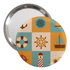 Nautical-elements-collection 3  Handbag Mirrors by Jancukart