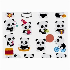 Playing-pandas-cartoons Large Glasses Cloth (2 Sides) by Jancukart