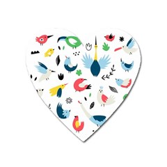 Vector-set-isolates-with-cute-birds-scandinavian-style Heart Magnet