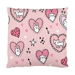 Cartoon-cute-valentines-day-doodle-heart-love-flower-seamless-pattern-vector Standard Cushion Case (two Sides) by Jancukart