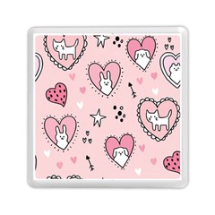 Cartoon-cute-valentines-day-doodle-heart-love-flower-seamless-pattern-vector Memory Card Reader (square) by Jancukart