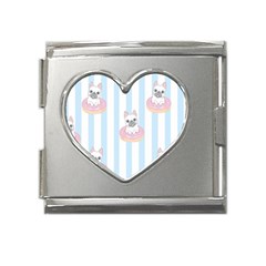 French-bulldog-dog-seamless-pattern Mega Link Heart Italian Charm (18mm)