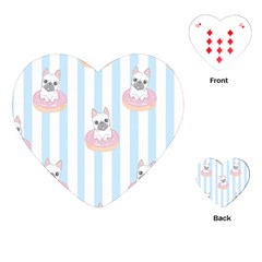 French-bulldog-dog-seamless-pattern Playing Cards Single Design (Heart)