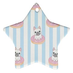 French-bulldog-dog-seamless-pattern Star Ornament (Two Sides)