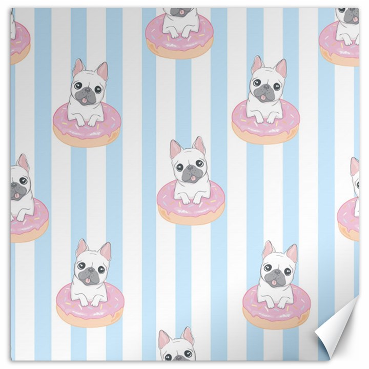 French-bulldog-dog-seamless-pattern Canvas 20  x 20 