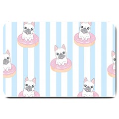 French-bulldog-dog-seamless-pattern Large Doormat