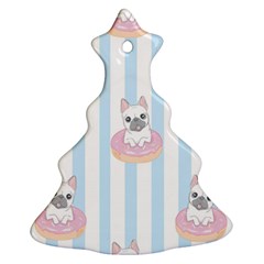 French-bulldog-dog-seamless-pattern Christmas Tree Ornament (Two Sides)