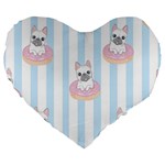 French-bulldog-dog-seamless-pattern Large 19  Premium Heart Shape Cushions Front