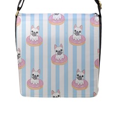 French-bulldog-dog-seamless-pattern Flap Closure Messenger Bag (L)