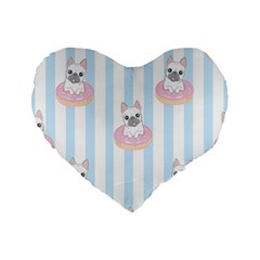 French-bulldog-dog-seamless-pattern Standard 16  Premium Flano Heart Shape Cushions