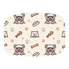 Pug-dog-cat-with-bone-fish-bones-paw-prints-ball-seamless-pattern-vector-background Mini Square Pill Box