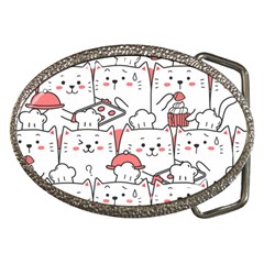 Cute-cat-chef-cooking-seamless-pattern-cartoon Belt Buckles by Jancukart